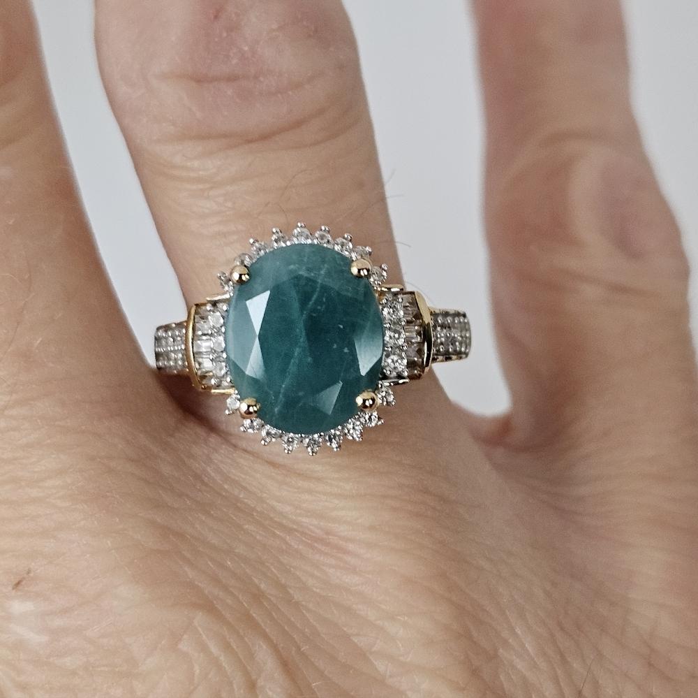 Extremly Rare Natural Grandiderite & Ziron Vermeil Ring Size 8 New! - Picture 7 of 8